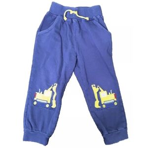 Excavator Digger Cotton Toddler Knee Sweatpants Joggers 3T 3Y Embroidered